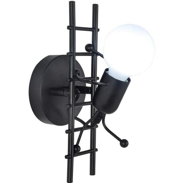 Vegglampe Innendørs Liten Jernfigur, Moderne Industriell Vegglampe