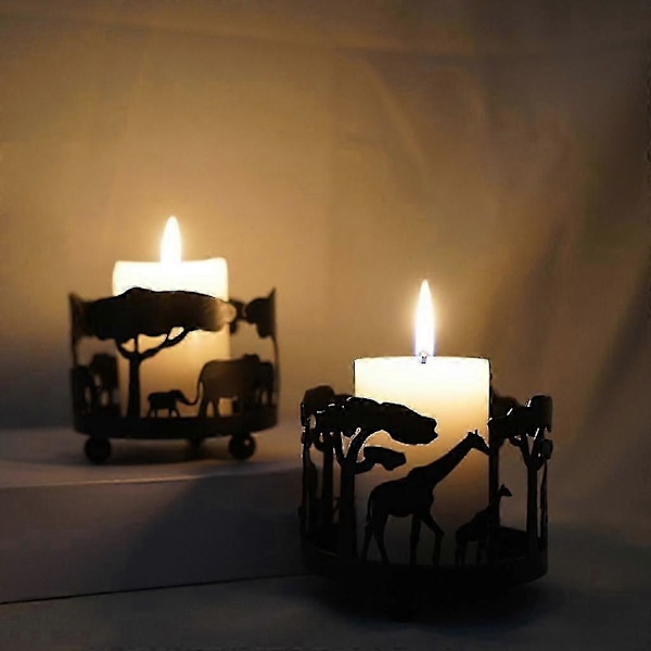 Kreativ ljusstake i metall, heminredning, giraffdesign, ljusstake