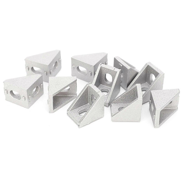 10 st Aluminium Rätvinkelkontakt 3D-skrivare 2020 Extruderingsprofil EU Standard Code T-typ