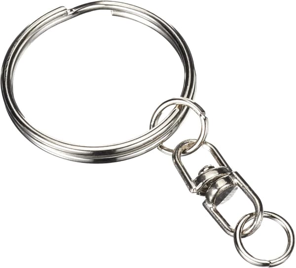 Nyckelring med kedja - 80 st, Metall, 25mm