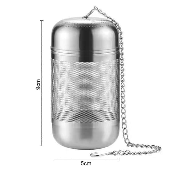 Teesil Rostfritt Stål Te Infuser Sil Finmaskig Tekula med Kedjekrok för Lösa Teblad Kryddor S