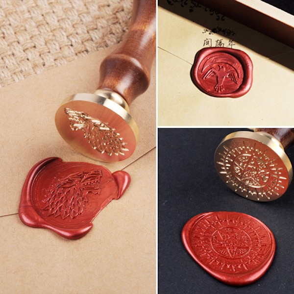 ##/Stempel sæt Hogwarts Magic School forsegling voks gavebrev 1 træ stempel +##/