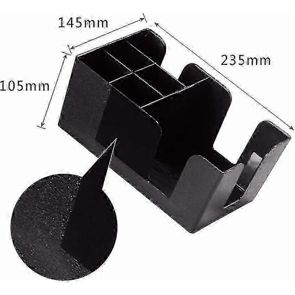 Plastik Opbevaringsbar Organizer, Servietholder Sugerør Håndklædeholder Opbevaringsboks, Sort