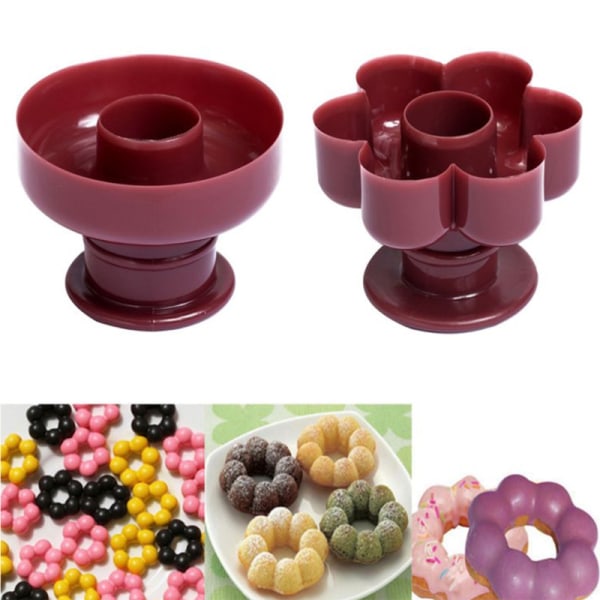 /#/Donutform, Blomsterformet Donutpresseform, Plast Hul Kake Loa/#/