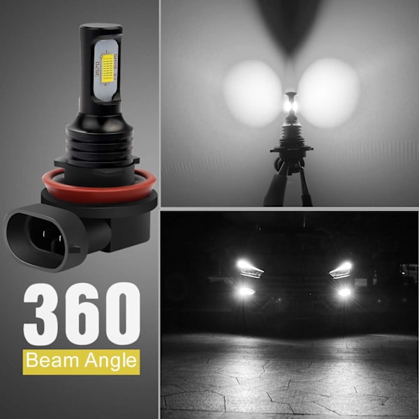 2 kpl (valkoinen valo) 4000LM lumenia Äärimmäisen kirkas Uusin LED-sumuvalo