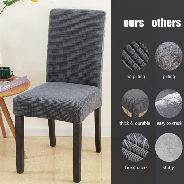 Set med 4 stycken stretchöverdrag för stolar (grå), matstolsöverdrag