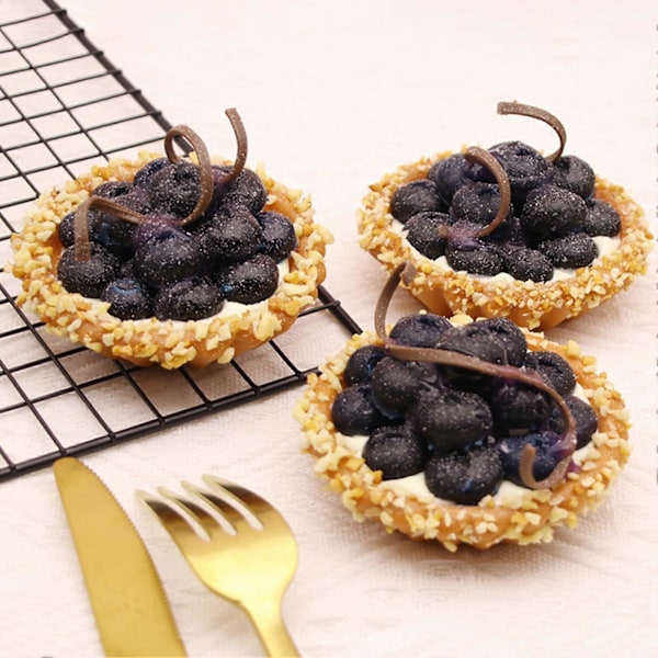 Simuleringskake Modell Realistisk Fotografering Rekvisitter Håndlaget Kunstig Fruktkake Egg Tart Modell Vindu Utstillingsdekorasjon for Fest E