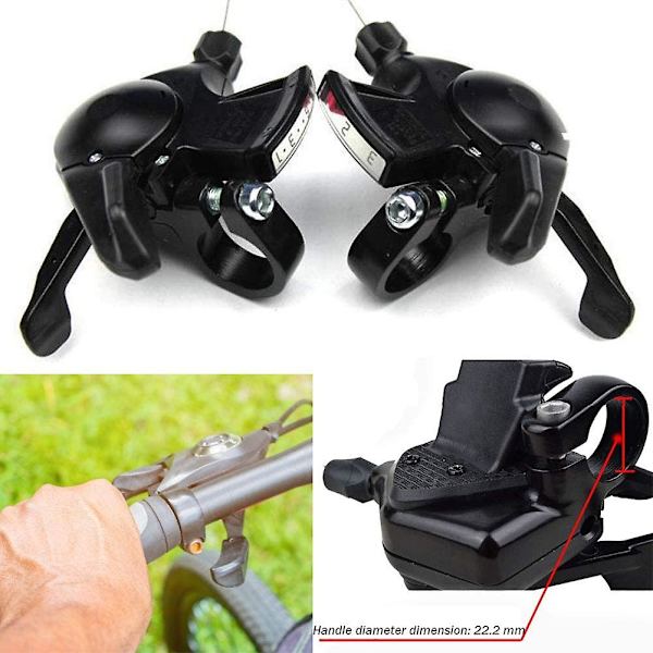 1 Par Cykel Gearskiftere, 3x8 Hastigheder Cykel Gearskifter Derailleur