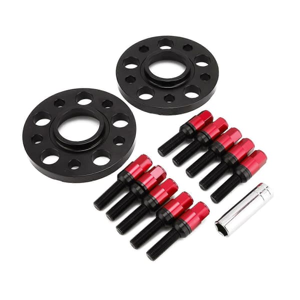 Bil Hub Centriske Hjulafstandsstykker Kit 15mm Modifikation Reparation Udskiftning til A4/A6/A7/A8/Q5/RS5 Rød