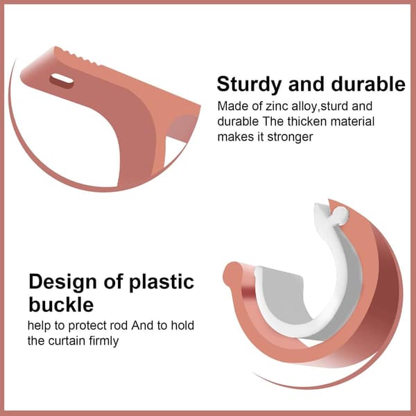 ##/Set med 2 gardinstångsbeslag (roséguld), ø 25-28 mm robust aluminium##/