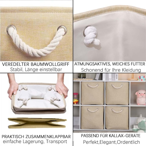 Beige opbevaringskurv (28*28*28cm)