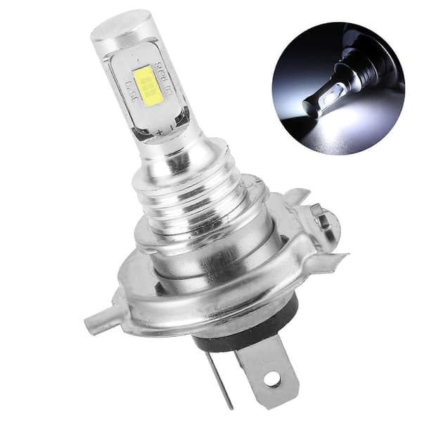 LED-pære med frontlykt og tåkelys for motorsykkelbil med H4-plugg 80W DC 12V 24V (Hvit 3000K)