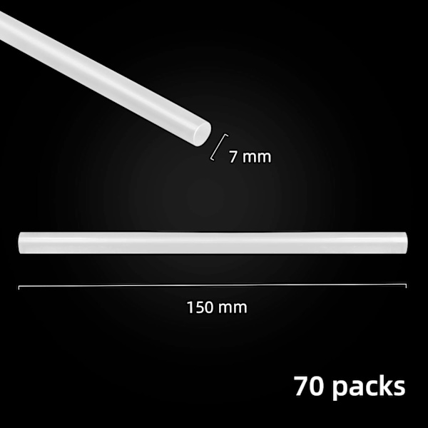 70 stk. 7x150mm transparente limpinner for limpistol