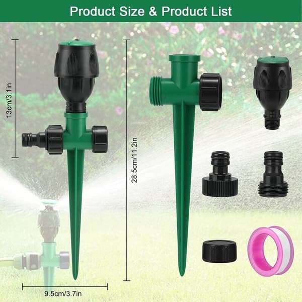 Trädgårdssprinkler, Grässprinkler 360° roterande sprinkler för 4-7m