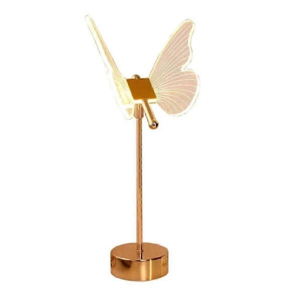 Sommerfugl Bordlampe USB Oppladbar Nordisk Atmosfære Nattlamper Luksus Stue Skrivebordsdekor Soverom Lampe