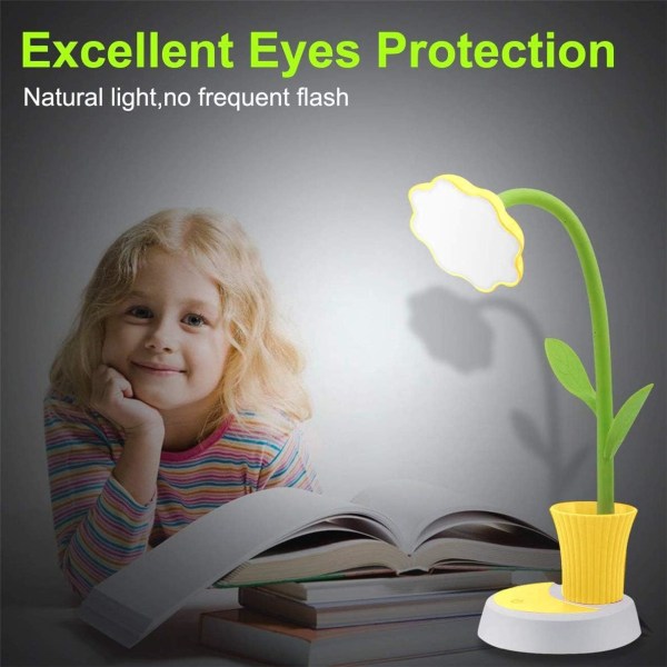 Bordslampa för barn, Kreativ LED-uppladdningsbar skrivbordslampa Ögonskydd