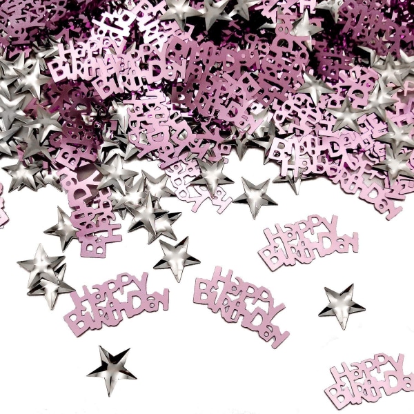Grattis på födelsedagen Confetti 2400 Pack + Stjärnor - Bordsdekoration för