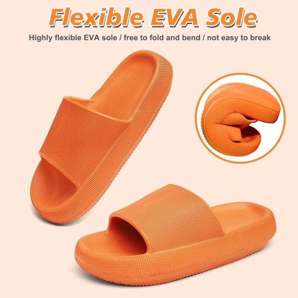 Orange Färgade Tofflor Sandaler Herr Dam Dusch Sandaler Halksäkra