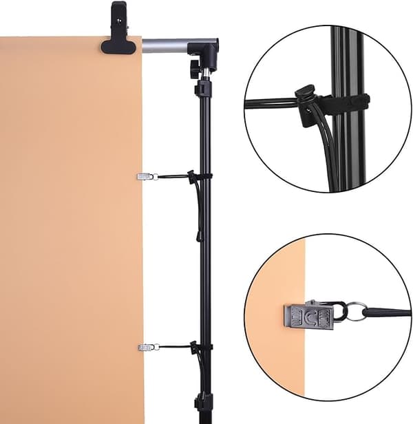 Svart 12-pack Bakgrundsklämmor för Fotostudio Video