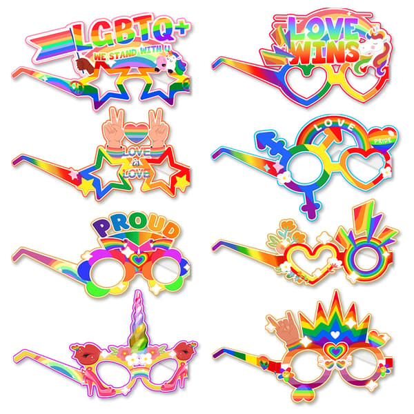 ##/8 Pappersglasögon för Pride Month-festdekorationer Roliga Skytte Pro##/