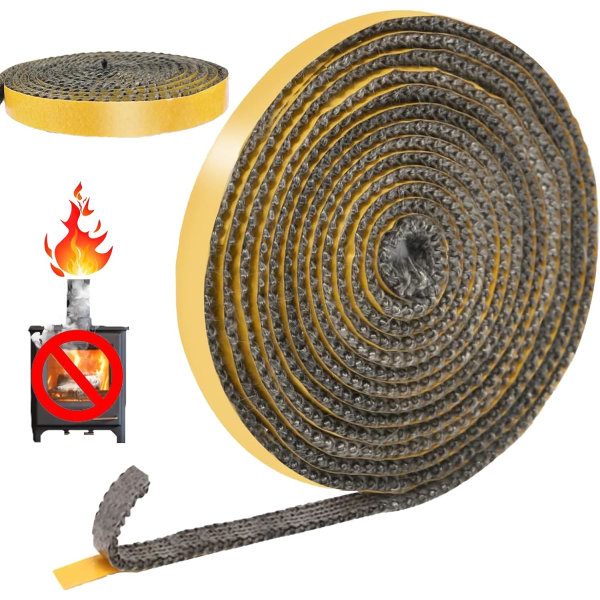 4m självhäftande eldstadsinsatstätning (3mm x 10mm x 4m), Fibergl
