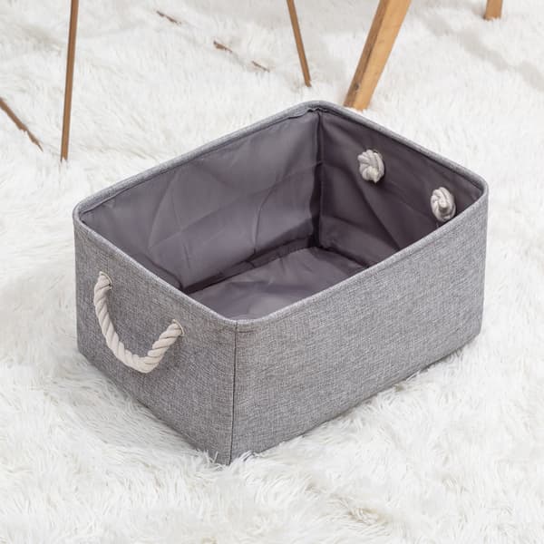 Foldbar Opbevaringsboks (41CM*31CM*20CM) Tyk Canvas med Tovhåndtag
