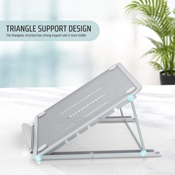 Laptop Stand Tablet, Foldbar Bærbar Ventileret Desktop Laptop Holder