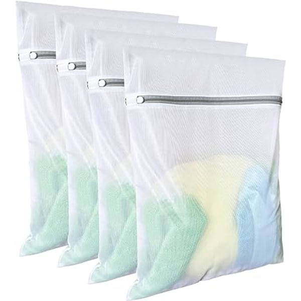 Vaskesekker i Mesh (4 stk, 16 x 20 tommer), delikate vask