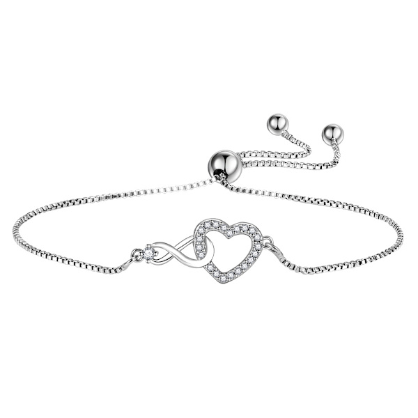 Infinity Hjerte Smykkekolleksjon, Roségull & Rhodium Tone Fini