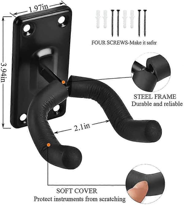 2 Pak Vægmonteret Guitar Rack Ukulele Akustisk Guitar Klassisk Guitar Bas