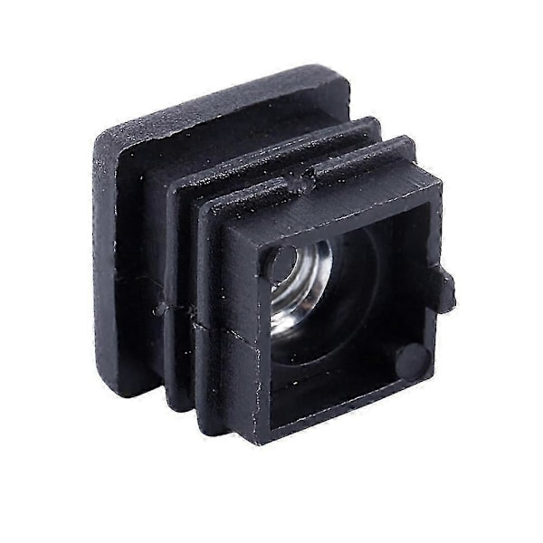 Kvadratiske Rør-Endestykker Indsats Propper M8 Gevind 20x20mm 40stk Sort