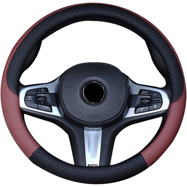 Red Steering Wheel Cover, Faux Leather Car Steering Wheel Cover,