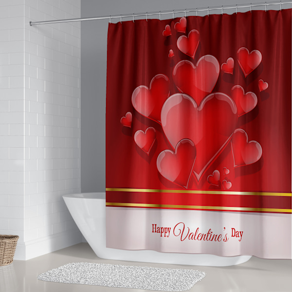 ##/Valentinsdag Kærlighed Polyester Bruseforhæng - 180*180CM##/