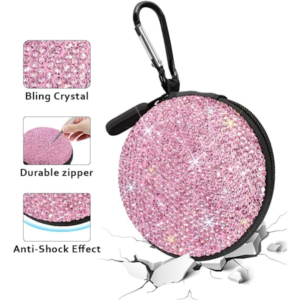 Øretelefonetui Ørepropper Små Bæretaske Bling Rhinestone Krystal