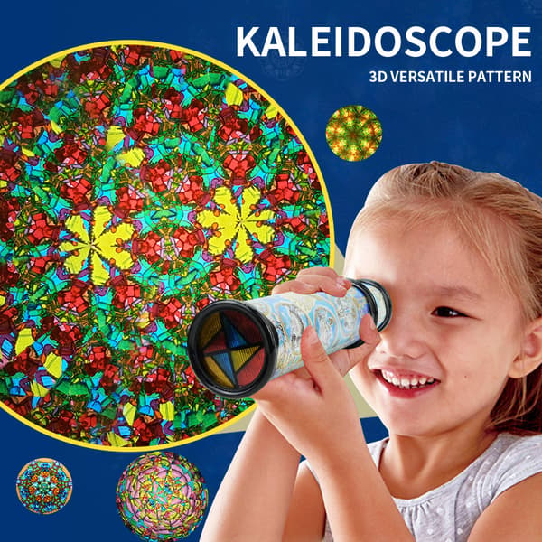 Klassinen kaksiosainen säädettävä kaleidoskooppi, lastenjuhlien opetuslelu