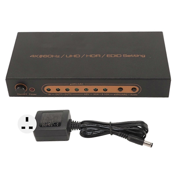 HD Multimedia Interface Ljudextraktor 4K 60Hz HDR HD Multimedia Interface EARC ARC Ljudextraktor Konverter 100?240V UK-kontakt