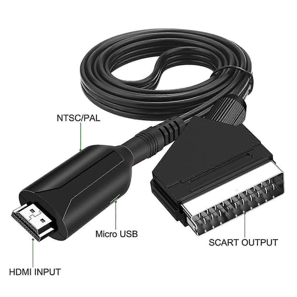 HDMI til Scart Kabel HDMI til Scart Adapter HDMI til Scart Konverter Video Adapter
