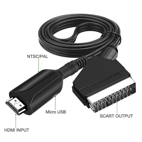 HDMI til Scart-kabel HDMI til Scart-adapter HDMI til Scart-konverter Videoadapter