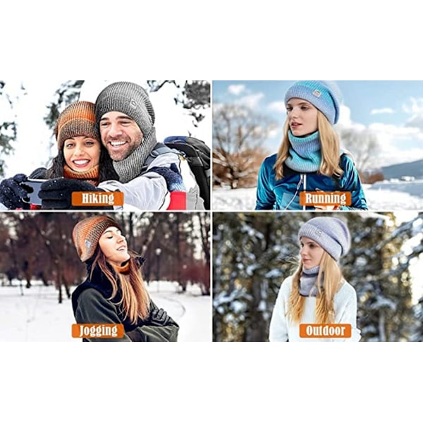 Mössa & Halsduk Vintermössa Stickad Mössa Halsduk Dam Varm Mössa Halsduk Set