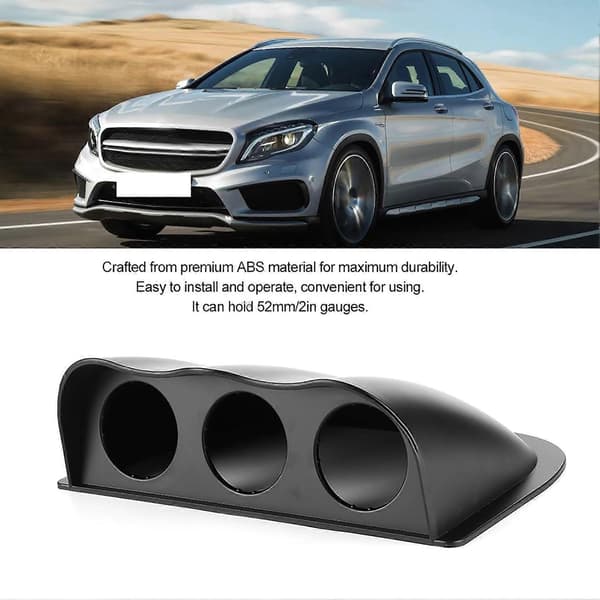 2in Triple Dash Måler Pod 3 Hullers Instrumentbræt Måler Monteringsbeslag Universal Auto Tilbehør Sort