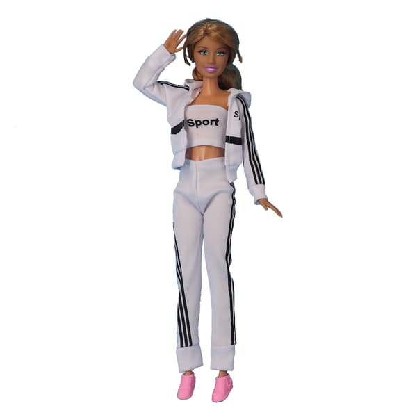 Barbie-muotiasu, 3 osaa, 12 nukken tarviketta, c