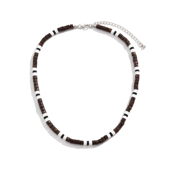 Boho-smykkesett med myke terracotta-flisede treperler for menn