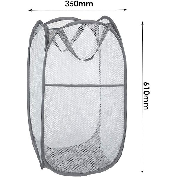 Sett med 2 Hengende Vaskeromskurver, Foldbar Skittentøypose, Foldbar