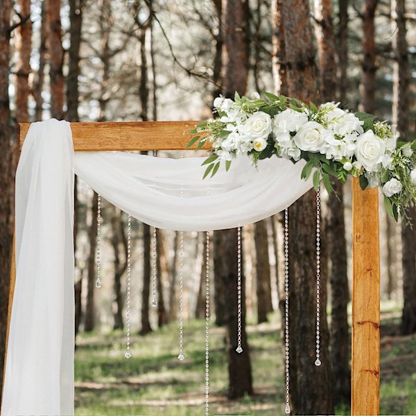 ##/65 cm bröllopsbåge blommor, vit##/