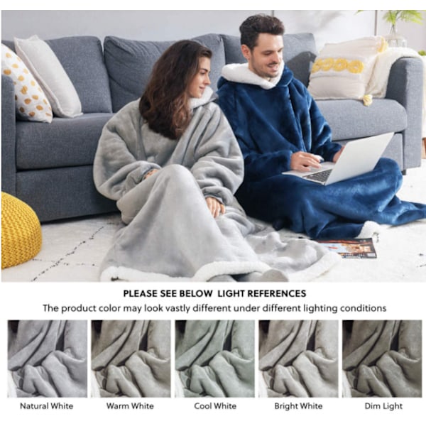 ##/Huva med Ärmar Mjuk Filt Helkroppsfilt 150CM Soffa Filt##/