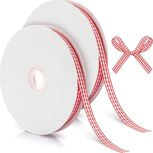 100 Yards Gingham Bånd 3/8 Tommer Bredt Håndværk Bånd Plaid Håndværk