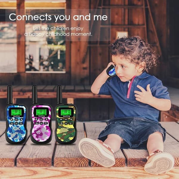 Sæt med to Teal To-Tone og Gul-Blå To-Tone Børne Walkie Talkies