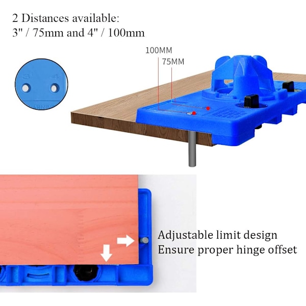 35 mm skjult hængsel jig kit, træbearbejdningsværktøj borebits, hængsel