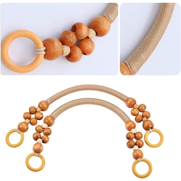 4 stk (Brun og Svart) Håndveskehåndtak Håndveskehåndtak 47cm Tre