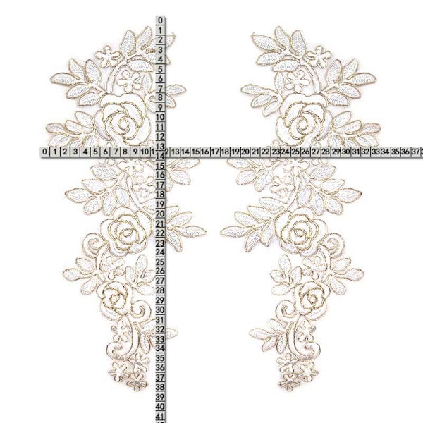 ##/Par halsband i tyg fodrat med organdi - vitt, för sömnad,##/